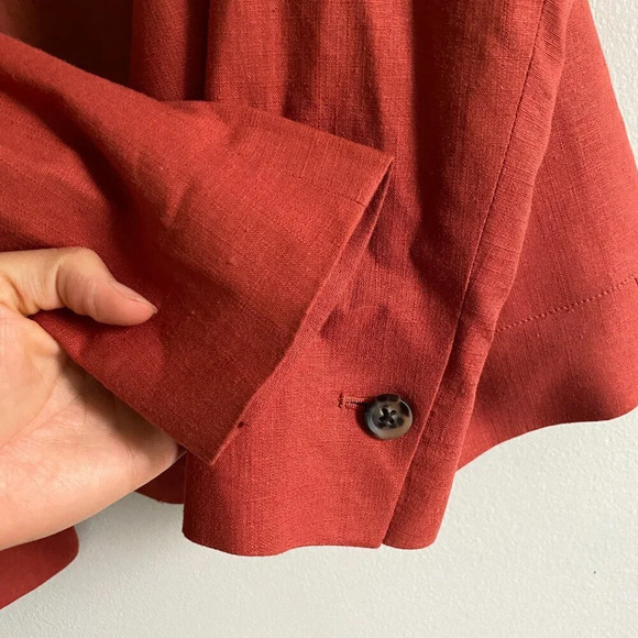 REITMANS Linen Blend Rust  Red Fitted Suit Formal Blazer Jacket Size 4 - Picture 8 of 12